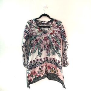 Johnny Was Tribal Print Long sleeve Tunic top